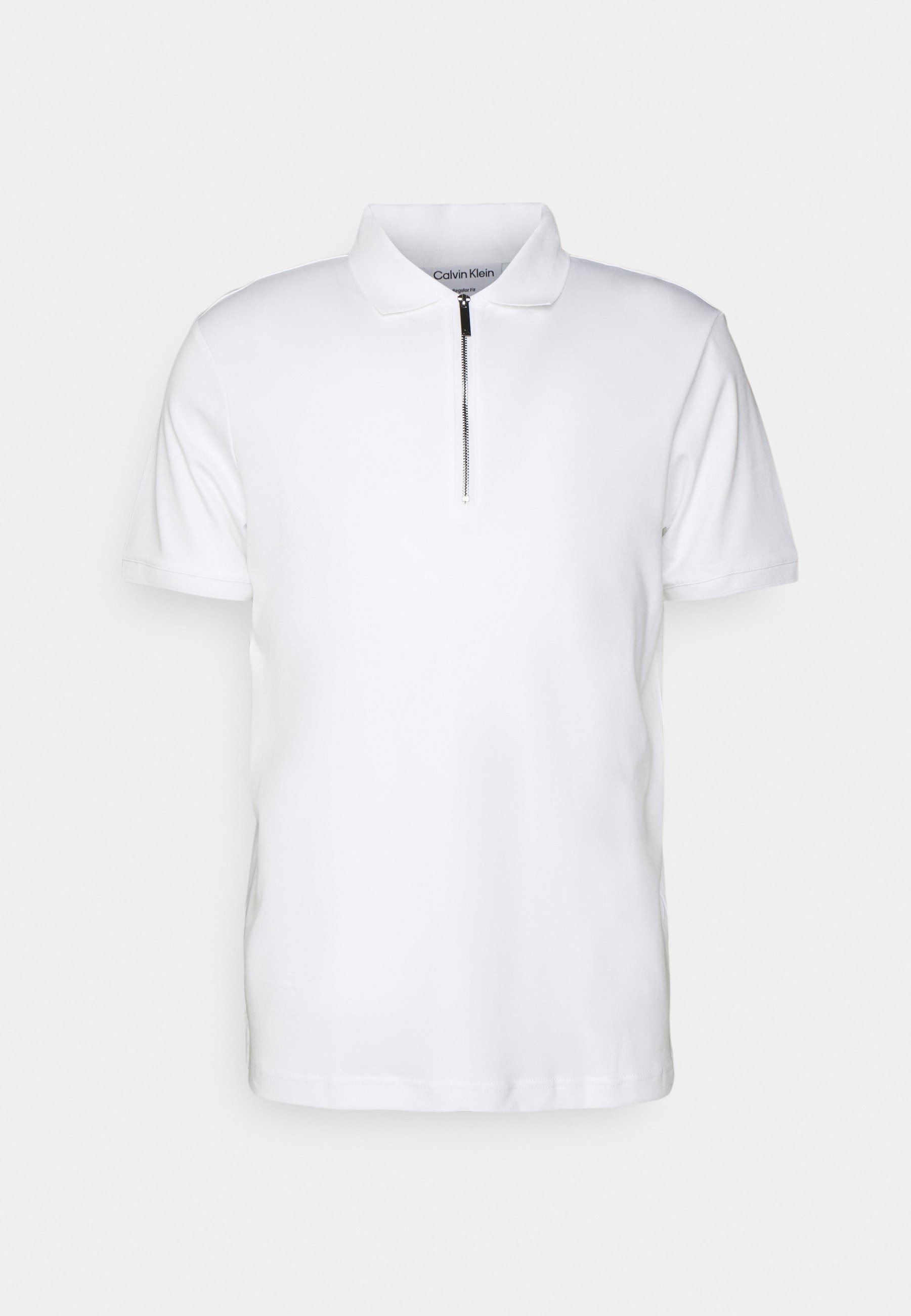 Calvin Klein Tailored SMOOTH ZIP - Poloshirt - bright white/wit - Zalando.nl