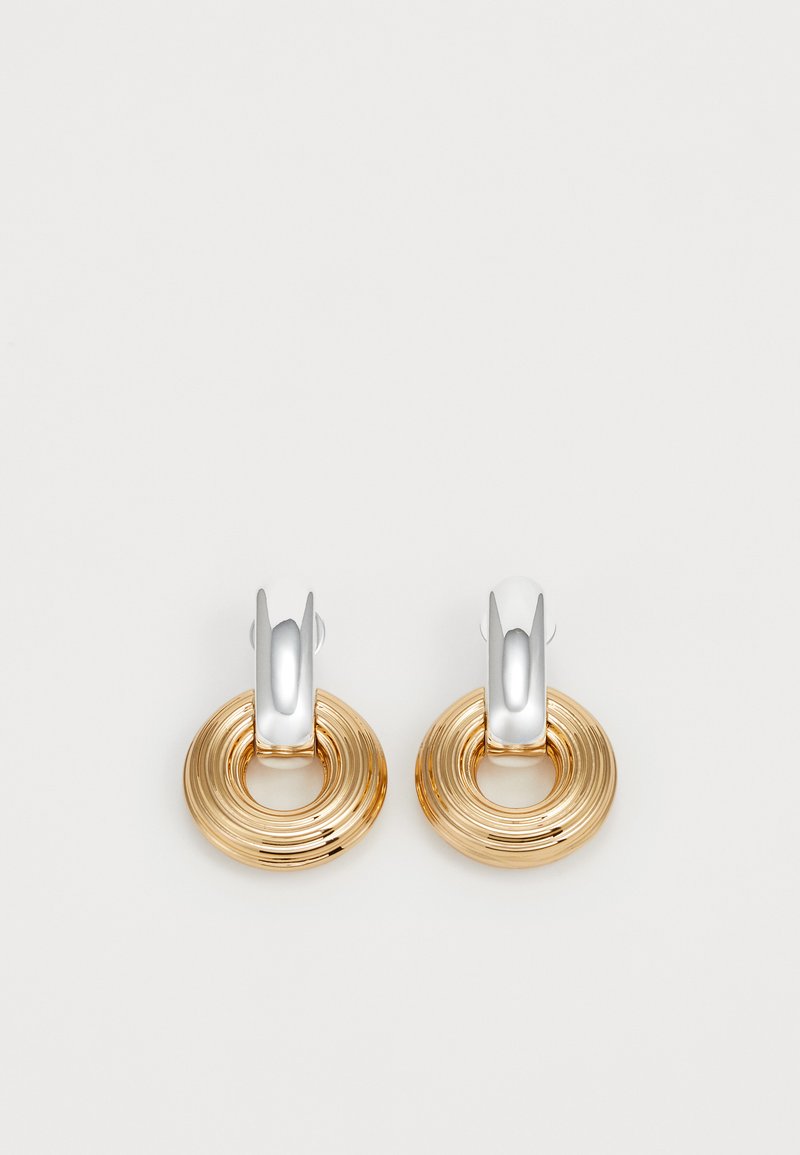 Tory Burch DOORKNOCKER EARRING - Örhänge - light brass-coloured/light silver-coloured