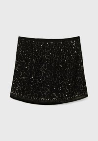 Stradivarius EMBROIDERED - Mini skirt - black