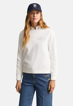 GANT, TONAL SHIELD C NECK - Pusa - eggshell