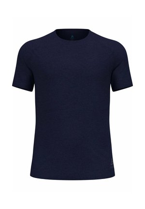 Königsblaues T-Shirt mit kurzen Ärmeln aus weichem Stoff, ausgestattet mit einem Rundhalsausschnitt und einem dezenten Logodetail auf der unteren rechten Seite.