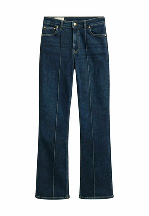 GANT, GANT SLIM FLARED PINTUCK JEANS - Bootcut jeans - dark blue broken in