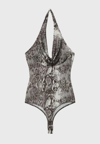 Stradivarius DRAPED HALTER - Top - stone