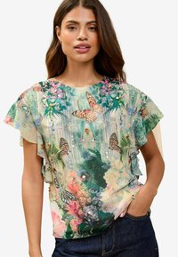 Lipsy REGULAR FIT - PRINTED EMBELLISHED  - Marškinėliai su spaudiniu - green