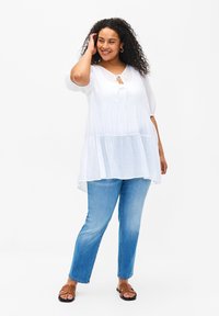 Zizzi MIT A-LINIE UND RELEMENT - Tunika - bright white