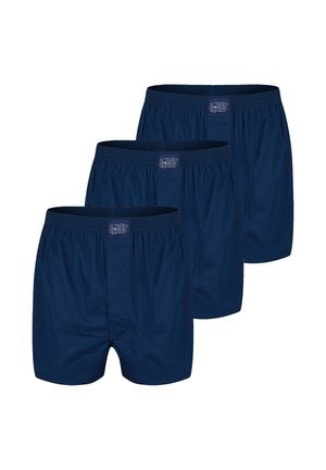 Marineblaue Baumwollboxershorts im 3er-Pack, mit einem weichen, elastischen Bund und einem schlichten Design ohne Muster oder Verzierungen.