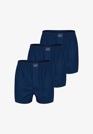 Marineblaue Baumwollboxershorts im 3er-Pack, mit einem weichen, elastischen Bund und einem schlichten Design ohne Muster oder Verzierungen.