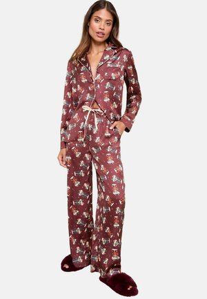 REGULAR FIT - LONG SLEEVE SET   - Nattplagg set - burgandy christmas espresso martini
