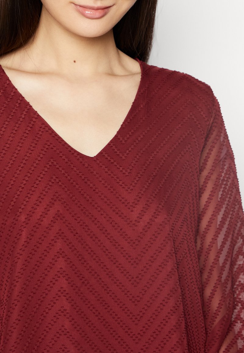 Damen T-Shirts | Vila VIMICHELLE V-NECK Langarmshirt tawny port/bordeaux - IS69418 Damen T-Shirts | Vila VIMICHELLE V-NECK Langarmshirt tawny port/bordeaux - IS69418