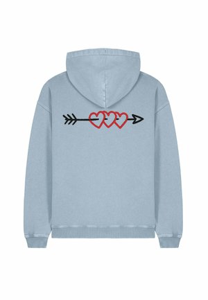 ARROW EMBROIDERY UNISEX  - Felpa con cappuccio - light blue
