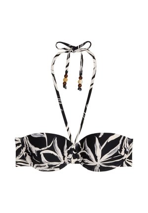 Marc O'Polo, ABSTRACT FLORAL - Bikini pezzo sopra - black/white cotton print