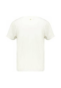 Witte T-shirt met korte mouwen en een ronde hals, gemaakt van zachte stof. Eenvoudig ontwerp zonder patronen of accenten op de achterkant.