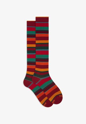 Gallo STRIPES - Knee high socks - carminio eucalipto
