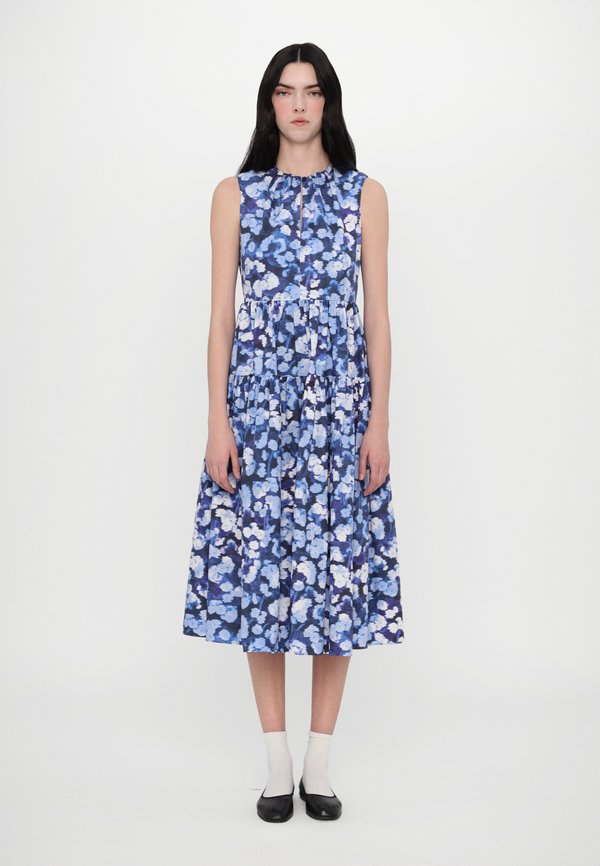 SLEEVELESS FULL SKIRT MIDI DRESS - Day dress - indigo
