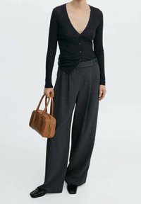 Mango Chaqueta de punto - mottled black