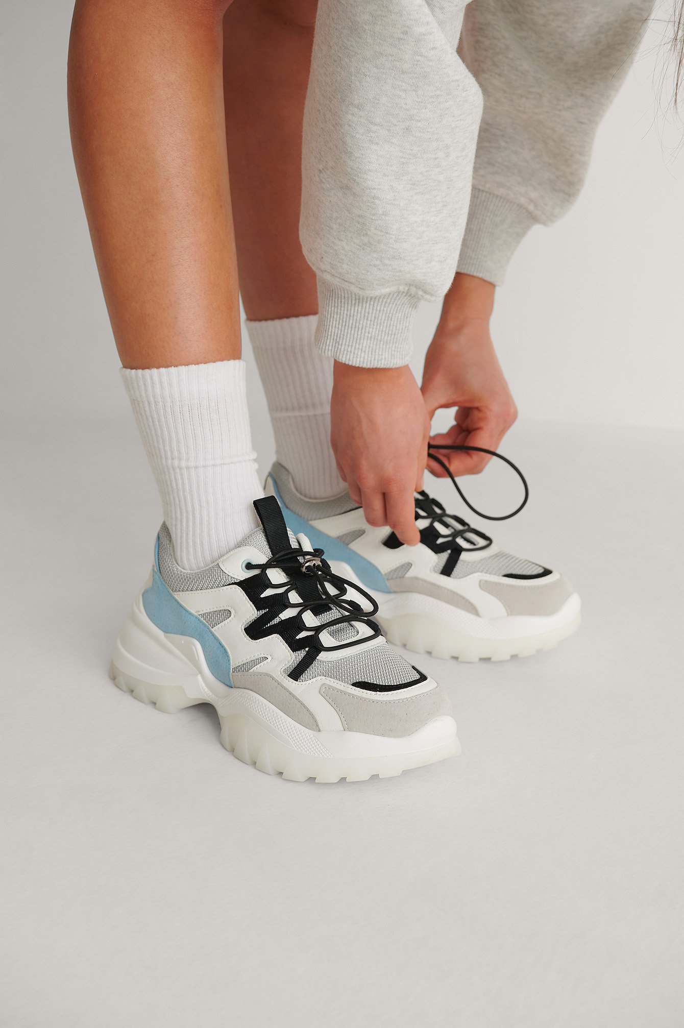 chunky blue trainers