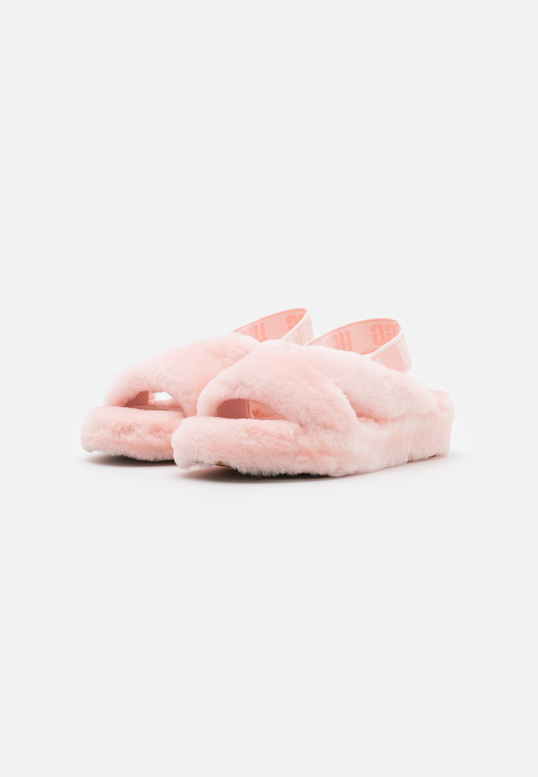 ugg fur slides light pink
