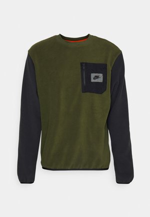 POLAR CREW - Sweat polaire - rough green/dk smoke grey/black/(black)