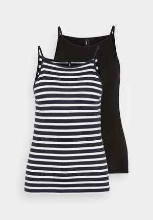 ONLMAY LIFE STRIPE 2 PACK  - Top - black/night sky/cloud dancer/dina