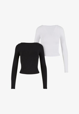 RUFFLED SUPER SLIM 2PACK - Ilgarankovis viršutinės dalies drabužis - black white
