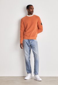 Calvin Klein Jeans BADGE EASY SWEATER - Trui - burnt clay
