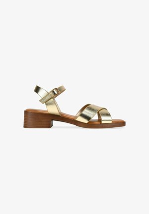Bosanova, SANDALIAS DE TACÓN DORADAS CON HEBILLA - Sandals - gold-coloured