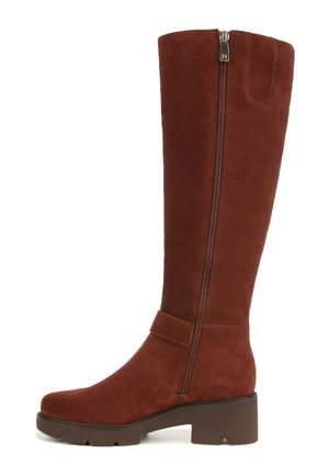Platform boots - cappuccino brown leather
