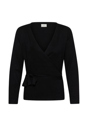 Kaffe, KALIZZA WRAP CARDIGAN - Gilet - black deep