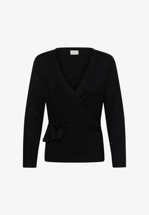 Kaffe, KALIZZA WRAP CARDIGAN - Gilet - black deep