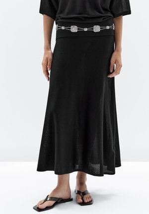 FLARED MIDI   - A-Linien-Rock - black