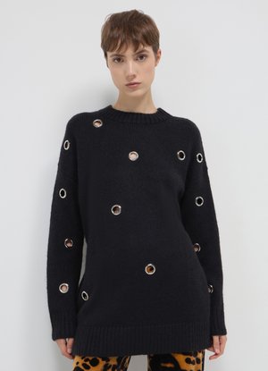 Calliope OVERSIZE EYELETS  - Maglione - nero