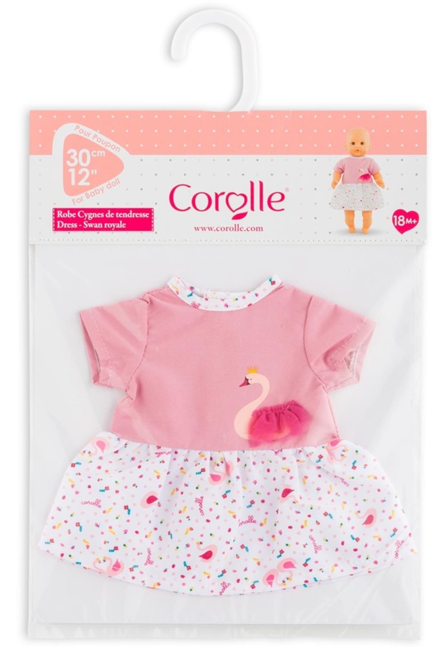Corolle Mon Premier Poupon Kleid 'Schwan' - Zartes Puppenkleid Für 30 Cm Babypuppen (ab 18 Monaten)