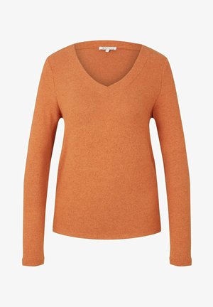 V-AUSSCHNITT - Longsleeve - rusty amber melange