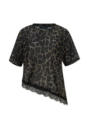 Cloud 5ive, ASYMETRIC LACE SHIRT - Blouse - brown black