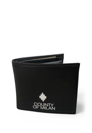County of Milan, PORTAFOGLIO CON LOGO GEOMETRICO BIANCO - Portefeuille - nero