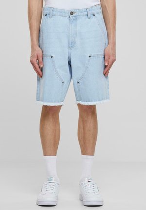 Urban Classics OPEN EDGE TWO KNEE - Džinsiniai šortai - new light blue washed