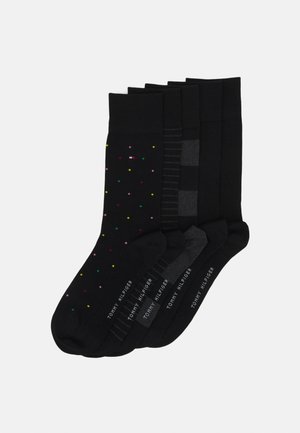 MEN SOCK TIN GIFTBOX STRIPE AND DOT 5 PACK - Strumpor - black