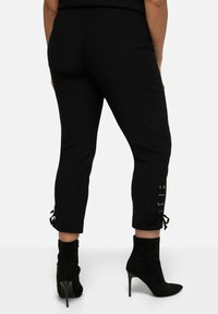 MIAMODA SLIM FIT WITH LACING ON THE HEMS - Bukser - black