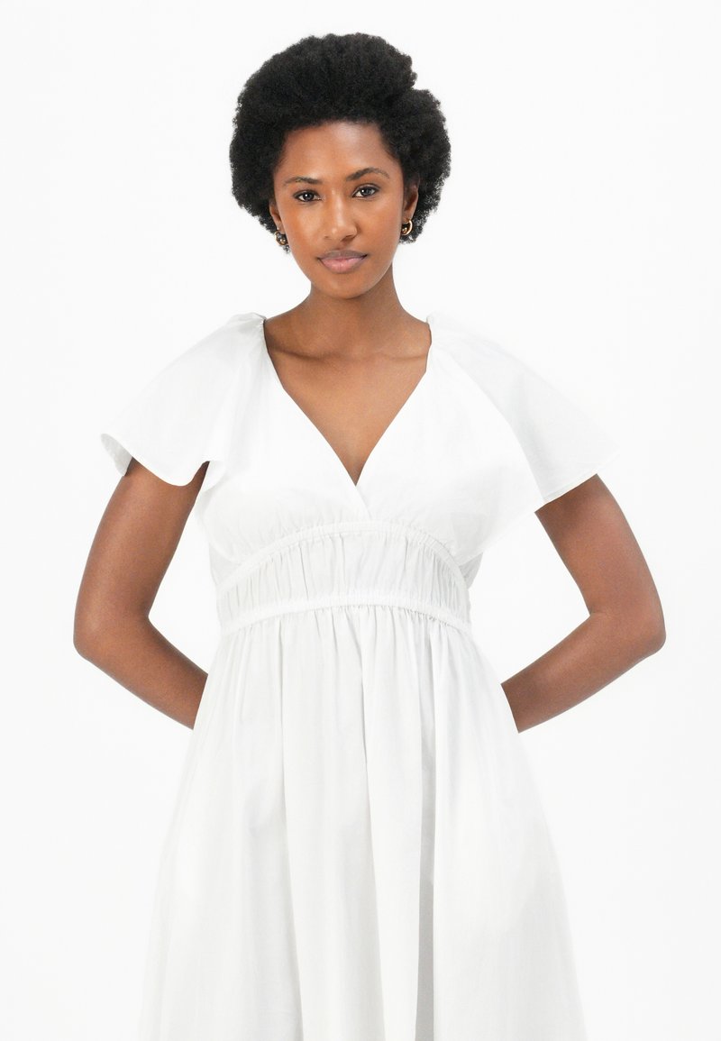Tommy Hilfiger FRILLED SLEEVE MIDI DRESS - Day dress - optic white/white - Zalando.ie Tommy Hilfiger FRILLED SLEEVE MIDI DRESS - Day dress - optic white/white - Zalando.ie