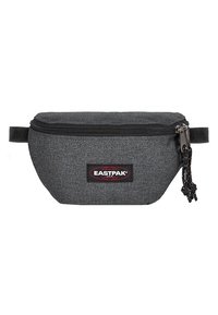 Černý ledvinkový batoh Eastpak s texturovanou tkaninou, zipovým uzávěrem a logem na přední straně. Obsahuje nastavitelný popruh pro nošení.