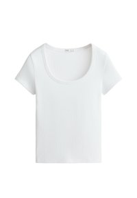 SOFT TOUCH HEAVY RIB ROUND NECK - T-shirt - bas - white