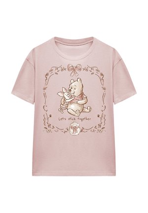 Disney, WINNIE THE POOH AND PIGLET BOW - Print T-shirt - pink
