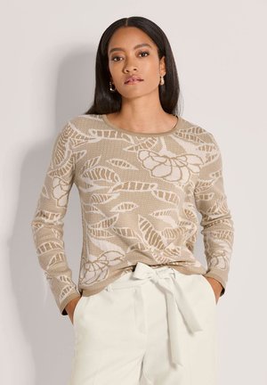 MADELEINE, MADELEINE PULLOVER STRICKPULLOVER MIT BICOLOR-JACQUARD - Trui - beige   off-white