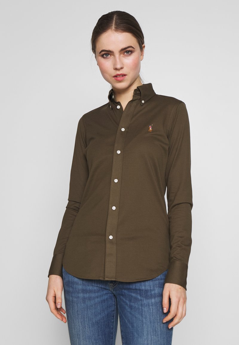 Polo Ralph Lauren HEIDI LONG SLEEVE - Blusa com botões - defender green
