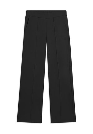 CON GAMBA WIDE LEG E LOGO RICAMATO - Pantalon classique - black