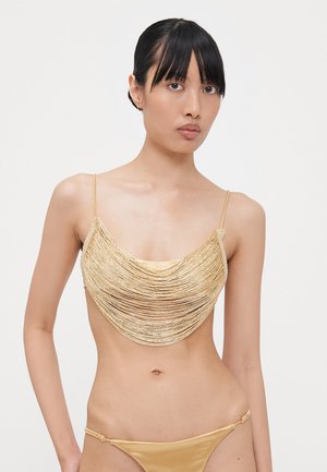 FRINGED  - Bikini top - gold-coloured