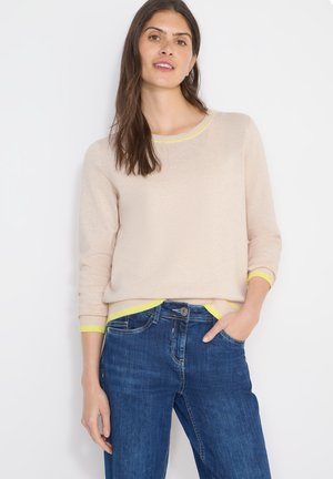 MIT KONTRASTDETAILS - Pullover - beige