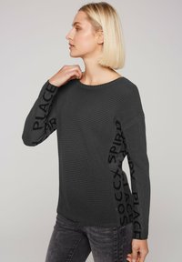 Soccx MIT INTARSIEN-LOGO - Strickpullover - black