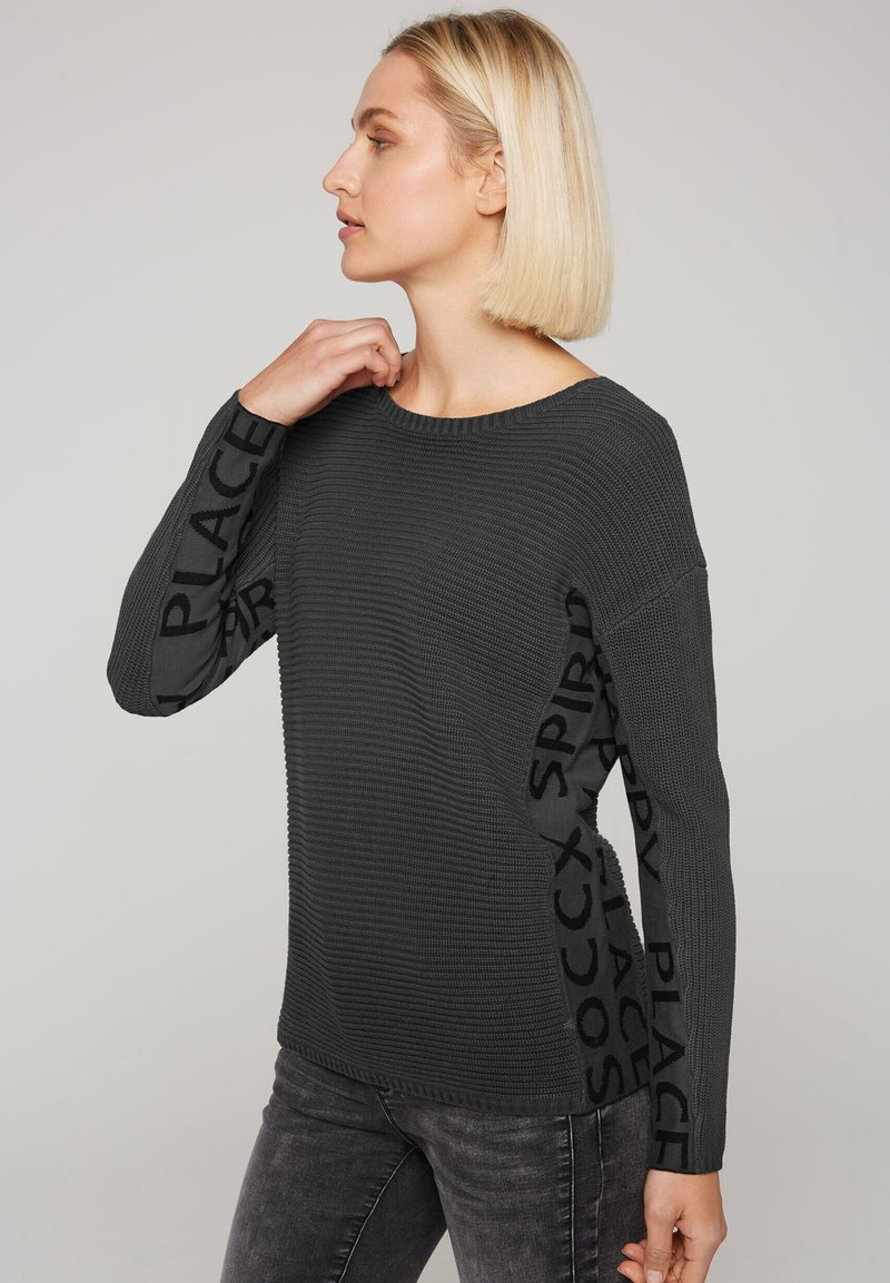 Soccx MIT INTARSIEN-LOGO - Strickpullover - black