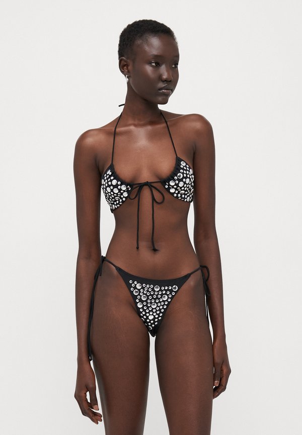 STUDDED WITH RUCHING - Bikini top2